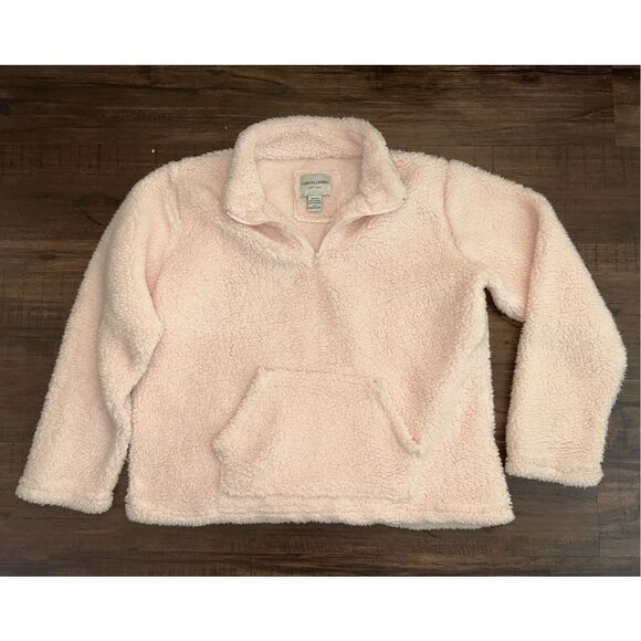 Sabrina Lauren NYC Sherpa Fleece Half-Zip Sweatshirt in Pale Pink, Sz XL - Picture 1 of 6